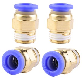 4 x 8 mm 1/4 inch PT Male Thread Straight Push to Connect Fittings Insert Hose Pneumatic Quick Connector