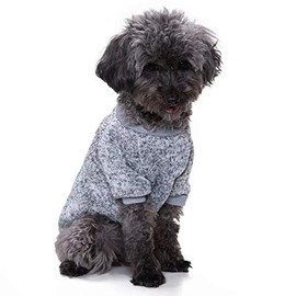 Dog Sweater Pet Clothes Dog Cat Girl Boy Fall Winter Outfits Apparel Pullovers Knitwear for Bichon Chihuahua Small Dogs Cats(XS Grey)