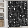 4PCS/Set Abstract Line Spot Splash Shower Curtain 72W X 72L,