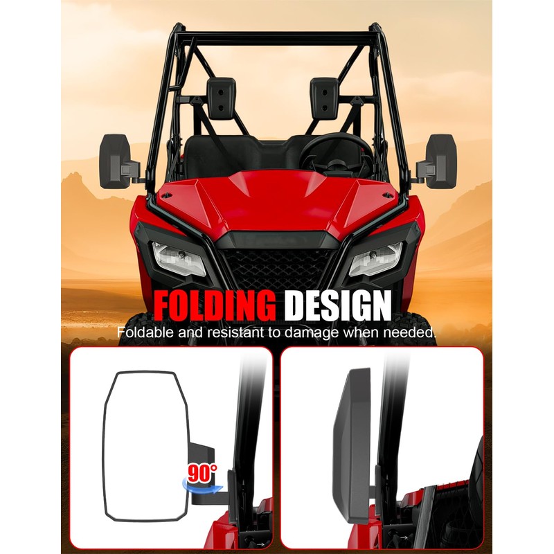 XATVXUTV Adjustable UTV Side Mirrors Compatible with Honda Pioneer 520