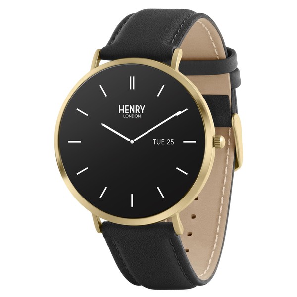 Henry London Amoled Smart Watch with Leather Strap HLS65-0008