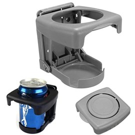 Yosoo Porta Vaso, Coche Vehículo Camión Plástico Duro Bebida Plegable Bebida Botella Lata Portavasos Soporte de Montaje (Gris)