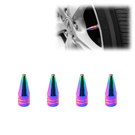 TVC29 Neo Chrome 4pcs Long Spike Spiked Tire Valve Stem Caps Metal Thread Wheel Tires