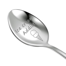 Ice Cream Spoon Ice Cream Shovel Ice Cream Addict Gift for Ice Cream Lover (Cream Addict -Spoon EU)