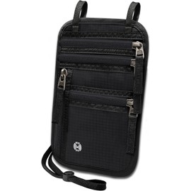Carteras para Pasaporte de Viaje, Billetera de Cuello para Mujeres y Hombres con Bloqueo RFID, Fundas de Pasaporte Bolsa de Viaje Multifunción Tejido Impermeable, Bolsillo para Efectivo y Tarjetas