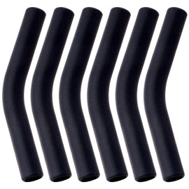 6Pcs Metal Straw Silicone Tips 5/16 IN Wide(8mm Outer Diameter) Food Grade Rubber Flex Elbow Straw Covers Replacement Tip for Stainless Steel Metal Straws,Black