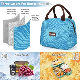 Kato Tirrinia Lunch Bags for Women Men, Insulated Lunch Tote Bag for Girls, Lunch Box for Adults & Children, Large Cooling Lunch Bag for Work/School/Picnic, Blue