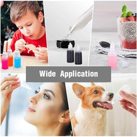 EAVUYIS 6 x Liquid Bottles, Empty Squeeze Bottles, Liquid Bottles, Dropper Bottle with 3 x 10 ml and 3 x 15 ml Eye Dropper Bottles, Plastic Bottles for Mixing Liquids