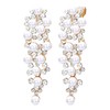 Adramata Pearl Clip Earrings for Women Long Dangle Pearl Clip