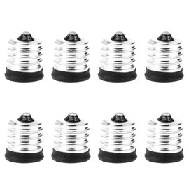 E17 to E14 Socket Adapter: 8 PCS Standard Medium Base to Base to Base LED Bulb Socket Converter
