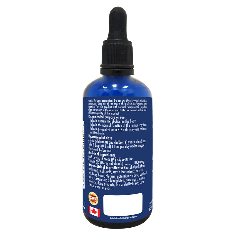 Naka Platinum B12 Sublingual drops. Instant Bioavailability, Natural Berry Flavour,