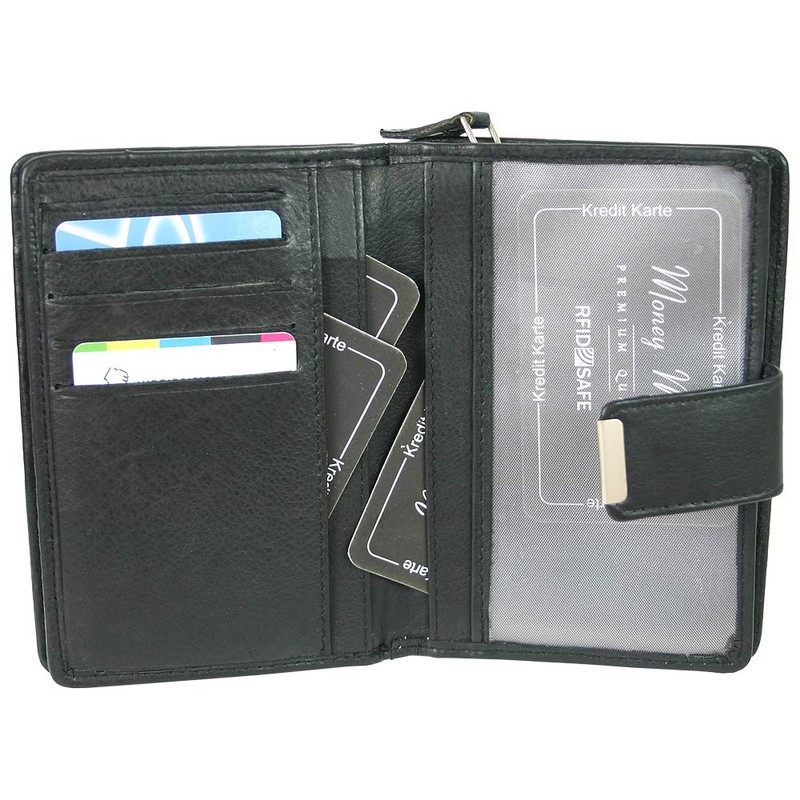 Money Maker Women's Leather Wallet Handy Folding Purse with Multiple
