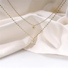 Sterling Silver Necklace Shiny Butterfly Tassel Necklace Female Double Layer