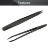 Utoolmart 3Pcs Plastic Anti-static Tweezers, Precision Slant Point Tip for