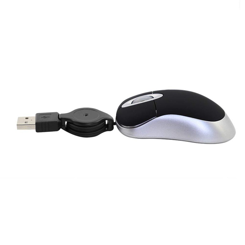 DIWOSHE Ultra Mini Mouse USB Wired 3 Button Retractable Telescopic