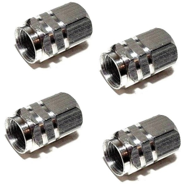 Unbranded (4) Metal Chrome Tire/Wheel Air Pressure Stem Valve Caps