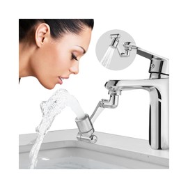 Patented CECEFIN 1080°Swivel Faucet-Extender Sink-Aerator - 2-Mode Splash Water Tap Extension, Kitchen Bathroom 360 Rotate Spray Attachment, Multifunctional Universal Robotic Arm -Wash Hand/Hair/Face