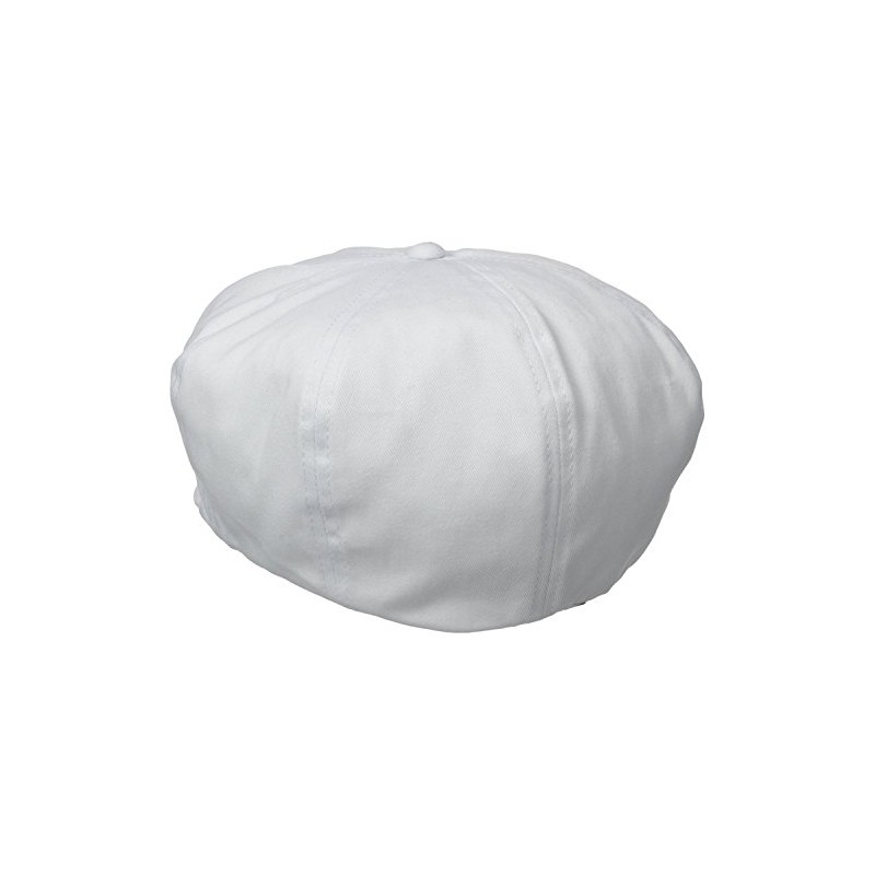 Dorfman Hat Co. Men's White Cap 8/4 Panel (Medium, White)