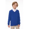 SMILING PINKER Boys' V-Neck Uniform Long Sleeve Knitted Basic Sweater,