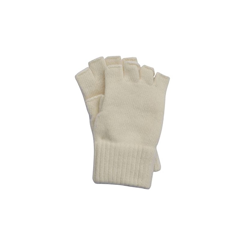 FosterNatur, Ladies Fingerless Wool Gloves 100% Merino, natural