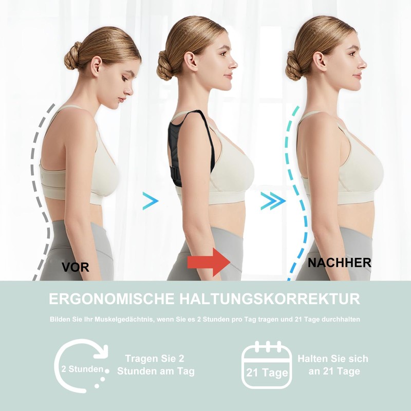 DAILIENFUS Posture Corrector Back Straightener for Men Women Breathable Posture