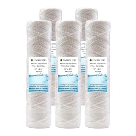 Standard Water Filter 10" 50 Micron 10" x 2.5" High Dirt Holding Capacity Fits 10" Standard Housing (Pack of 5)