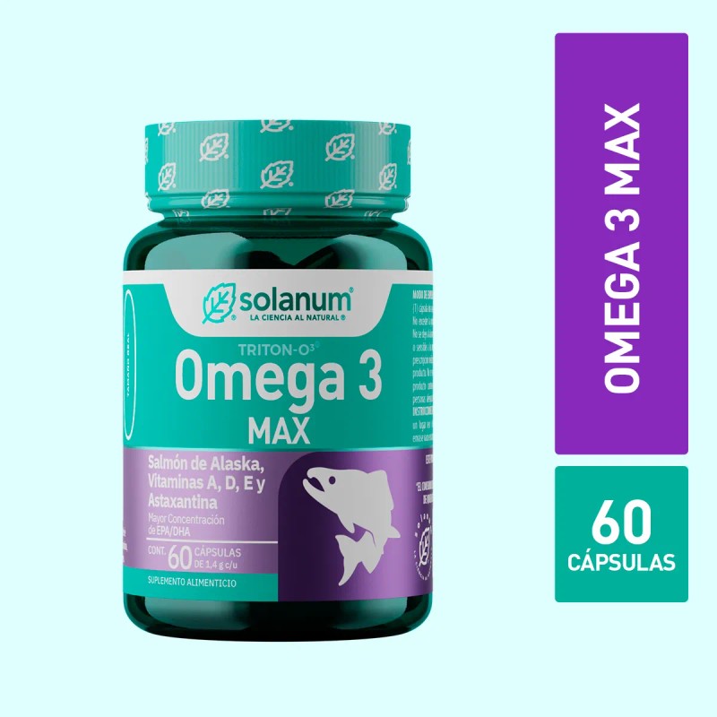 Solanum Línea Turquesa Omega 3 Max +vitaminas A,d,e- 60 Caps