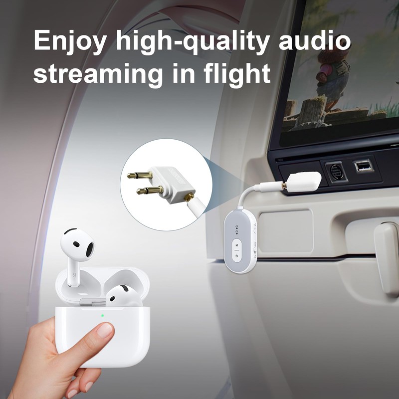 Ankilo atpX Bluetooth 5.3 Adapter für Flugzeug/TV,2-in-1 Bluetooth Transmitter Empfänger,3.5mm