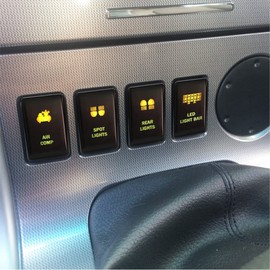 12V Push Button Switch BUNNY BURNERS for Nissan Pathfinder R51 Navara D40 Patrol GU4-8 Y61 Y62 X-Trail T31 Dual LED AMBER GREEN ON/OFF