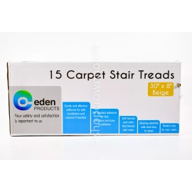 Eden Products 15 pieces BEIGE Carpet Stair Adhesive Treads 30" x 8" NEW IN BOX