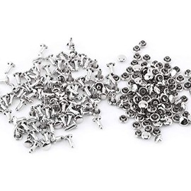 100 piezas de remaches de cuero remaches para cuero 5mm remaches tubulares de doble tapa remaches para cuero 5mm tachuelas de metal, para manualidades en cuero, Leathercraft Rivets
