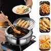 Deep Fryer Pot, Japanese Tempura Frying Pot 304 Stainless Steel