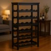 Black Wood Wine Rack 6 Tier 24 Bottle Detachable Free