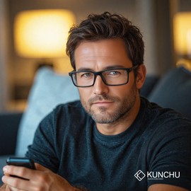 kunchu 3Pack Reading Glasses Men Blue Light Readers Computer Reading Glasses Men Spring Hinge Design Classic Styles