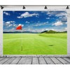 CORFOTO 7x5ft Fabric Golf Course Backdrop Photography Golf Flag Green