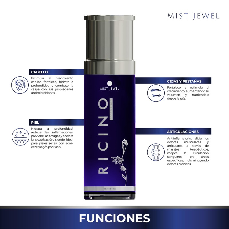 MIST JEWEL Aceite esencial de Ricino 100% puro y natural