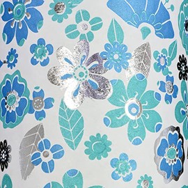 MIDORI 60's Flower Power Cream Blue/Green/Silver Foil