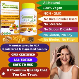 Premium Turmeric Curcumin with Ginger Capsules .Unique Formula for Extra Strength with 95% Curcuminoids & Black Pepper(Piperine). All Natural Non-GMO No Rice Powder, No Stearate, No Gluten-90 ct