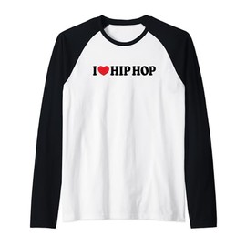 I Love Hip Hop I Heart Hip Hop Raglan Baseball Tee