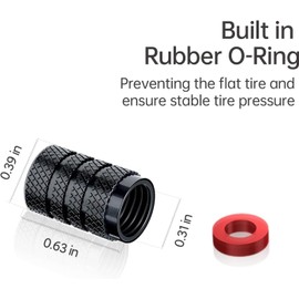 Tyre Valve Dust Caps Cover for All KIA Car Models with O-Ring Seal Corrosion Resistant Tyre Valve Stem Air Cap 4 Pack Black