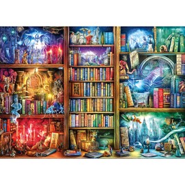 Fantasy Books Puzzles for Adults 1000 Pieces Magic Library Wonderland Puzzle for Adults Hard Colorful Jigsaw Puzzles 1000 Pieces Challenging Family Puzzle Size is (26.75 x 19.75)
