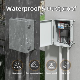 Joinfworld 14X10X6" Waterproof Junction Box Plastic Outdoor Weatherproof Box Nema 4 Enclosure Outdoor Electrical Control Box Weather Proof for Wifi Router Timer Marine