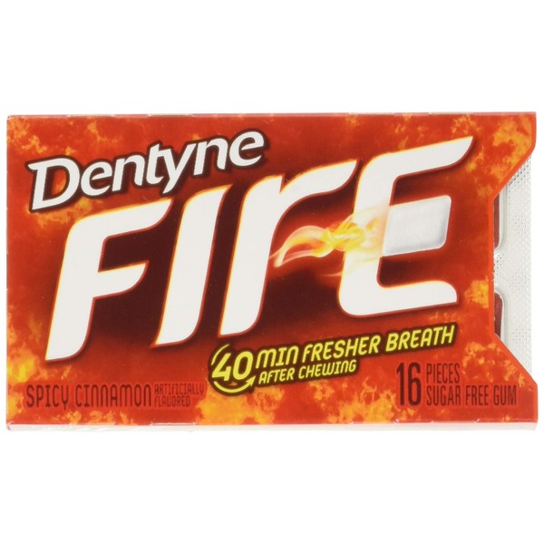 Dentyne Fire Spicy Cinnamon Sugar-Free Gum, 12 Pack
