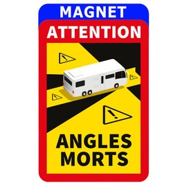 lepni.me Magnetic Warning Signs Warning Blind Spot Morts Sticker for Motorhome Caravan in France Strong Magnetic Stickers with UV Protection