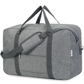 Narwey Hand Luggage Bag for Airplane Foldable Travel Bag Women's Weekender Bag Sports Bag Women Men Hand Luggage Suitcase Large, gray, Grey