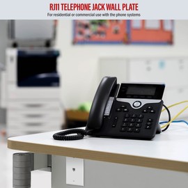 ENERLITES ENERLITES RJ11 Telephone Jack Wall Plate by 1-Gang, Standard Size, White, 6-Position 4-Conductor, Single Port 2-Line Support 6611-W, White