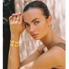 HUAYUNFANG Gold Chunky Cuff Bangle Bracelet For Women Ginkgo Leaf