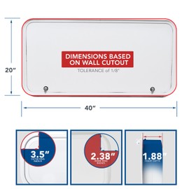 Leisure Coachworks RV Baggage Door 40" Wide X 20" High with Rounded Corners and Thumblocks for RV's- Compartment Access Storage Doors with Top Hinge- Camper Trailer Motor Home
