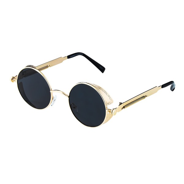 Ultra Steampunk Style Round Sunglasses for Men and Women UV400