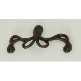 Brown Cast Iron Octopus Drawer or Cabinet Door Pulls Set of 8